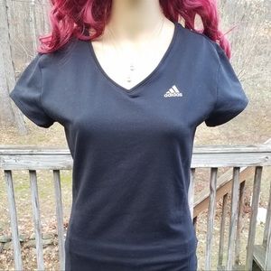 Black Short Sleeve V-neck Climalite365 Adidas Top